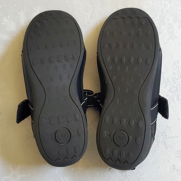 Stride Rite Made 2/Play Black & Silver Mary Jane Hook Loop Shoes Little Girls 1 - Picture 10 of 10